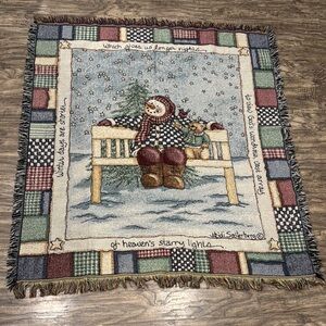 Vintage Mohawk Rug & Textile Holiday Tapestry blanket